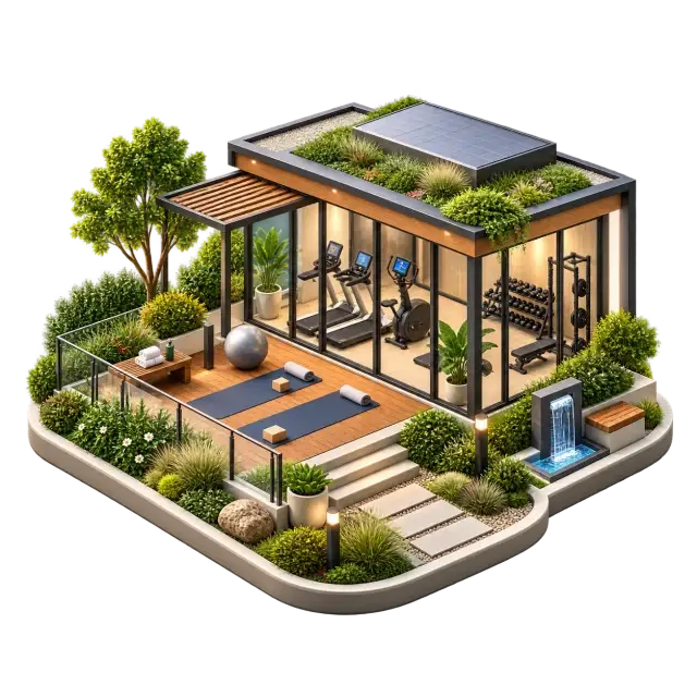 Brigade Gunjur fitness and wellness room with exercise equipment and open workout space